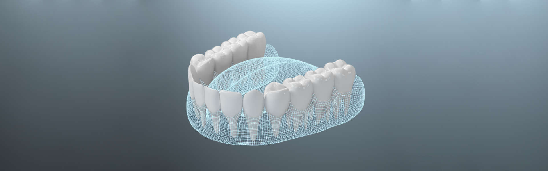 Healthy teeth 3d rendering. Computer digital drawing.